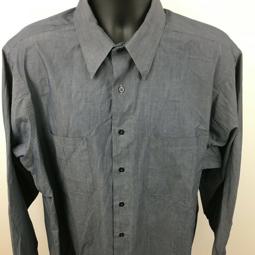 Geoffrey Beene Men's Gray Dress Shirt 34/35 XL